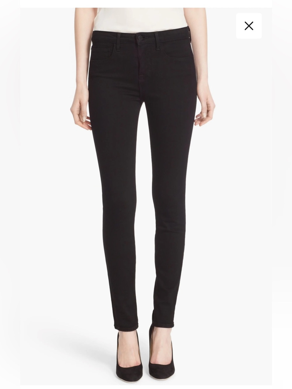 L'AGENCE Coated Black High-Rise Skinny Jeans for Women sz 27